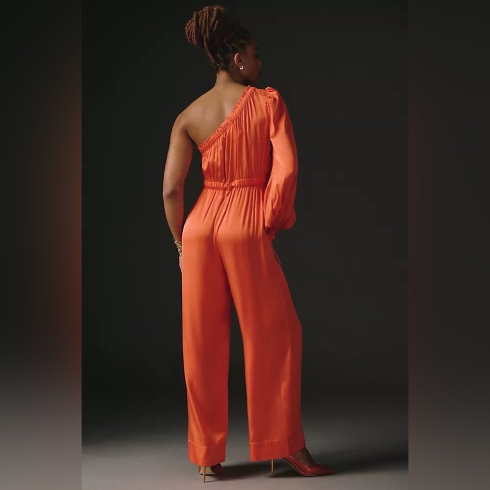 Farm Rio One Shoulder Jumpsuit in Orange NEW - Picture 3 of 14